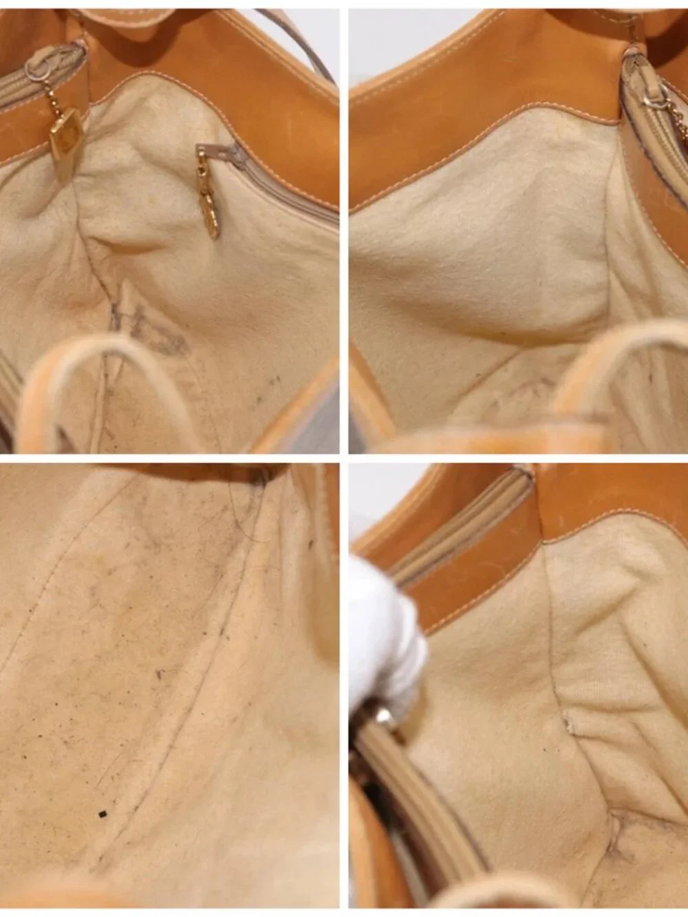 GUCCI Micro GG Shoulder Bag PVC Beige Auth 190555